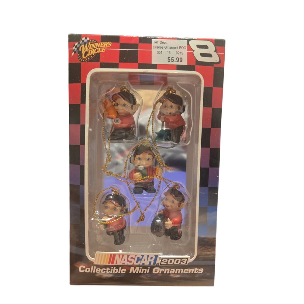 Dale Earnhardt Jr 8 NASCAR 03 Winners Circle Collectible Mini Ornaments Set of 5